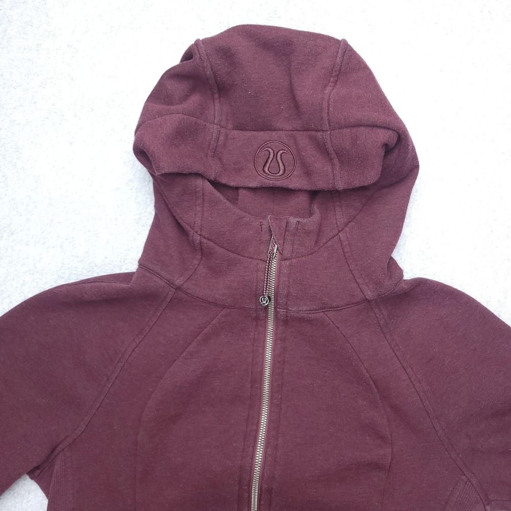 Lululemon Scuba Hoodie Womens 8 Red‎ Full Zip Fleece Long Sleeve Athleisure - Picture 2 of 10